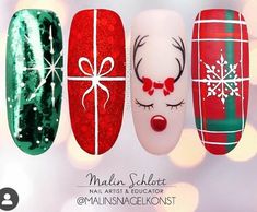 College Nails, Christmas Nail Ideas, Cute Critters, Animal Nail Art, Snowflake Nail Art, Hello Nails, Christmas Nails Easy