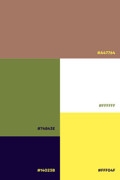 the color scheme is different shades of brown, yellow and green