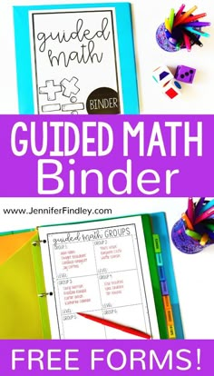 the guided math bind with text overlay that reads guided math bind free forms and printables