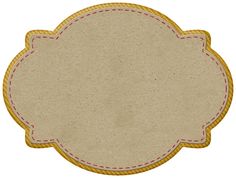 a blank piece of paper with red stitching around the edges on a white background