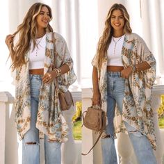 Reposhing This Item I Purchased From @Kcloveshearts. Loved It, But Ready To Rotate For Something New. Questions? Leave A Comment Below! Boho Kimono Outfit, Boho Fashion Over 50, Kimono Cardigan Outfit, Boho Mom Style, Thrift Store Clothes, Cruise Attire, Boho Fashion Over 40, Boho Mom, Kimono Outfits