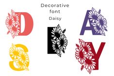 Fresh and cheerful daisy fonts for spring designs! | #Fonts #Spring #Daisy Cheerful Daisy, Spring Designs, Spring Daisy, Whimsical Fonts