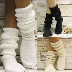 3 pairs pack Cuddly Hooters slouch socks - black, white , natural Scrunchy Socks, Lace Ankle Socks, Slouch Socks, Lace Socks, Novelty Socks, Socks And Sandals, Signature Look, Natural Colors, Shop Sandals