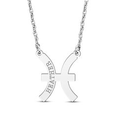 This engravable zodiac necklace makes a perfect gift for this creative and dreamy star sign. Sterling Silver Personalize with name of your choosing 16- to 18-inch adjustable rope chain with spring ring clasp Pisces Zodiac Sign, Zodiac Sign Necklace, Sign Necklace, Zodiac Necklace, Zodiac Necklaces, Pisces Zodiac, Star Sign, Accessories Jewelry Necklace, Rope Chain