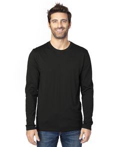 Shop Threadfast Apparel 100LS in Black & get instant bulk discounts. This 60.00% Cotton, 40.00% Polyester Adult T-Shirt is often used for Heat Transfer projects by our customers | Ships Fast | Award-Winning Customer Service. Blank Apparel, Alternative Outfits, American Shirts, Fashion Tees, American Apparel, Custom Tshirts, Shirts Tops, Cotton Tshirt, Long Sleeve Tshirt Men