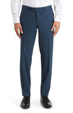 A dense texture elevates handsome Italian dress pants shaped from smart, stretchy wool. 37 1/2" inseam; 15" leg opening; 10" front rise; 17" back rise (size 36R) 98% wool, 2% Lycra® spandex Dry clean Made in Italy Italian Dress, Ted Baker London, Wool Dress, Dress Pants, Ted Baker, Dry Clean, Nordstrom, Spandex, London