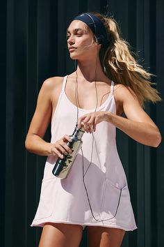 Hot Shot Mini Dress | Free People Graphic Tee Style, Shorts Fit, Soft Dress, Hot Shots, People Dress, Fp Movement, Versatile Dresses, Free People Pants, Powder Pink