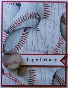 a birthday card with baseballs on it