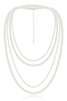 PRICES MAY VARY. Material: Handmade lustrous imitation pearls. Size: Necklace Length: 59" (Pearl size 8mm)+59" (Pearl size 4mm) with 5" extender chain. Feature: The long pearl necklace can be wrapped around multiple times. Strung with round, full and lustrous pearls. Women who wear it will look elegant and fashionable. Occasion: The elegance and simplicity of the design make it a casual accessory that can be worn on a regular basis, while also standing out for various ceremonial occasions. Note: Pearl Necklace Layer, Gatsby Costume, Long Pearl Necklace, Pearl Chain Necklace, Long Pearl Necklaces, Pearl Necklace Set, Pearls Necklace, Casual Accessories, Pearl Strands