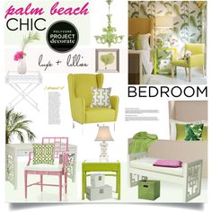 a collage of furniture and decor in different shades of green, pink, and yellow