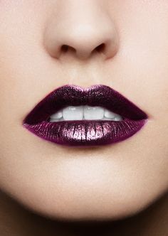 I want metallic lipstick! It looks just as cool as glow in the dark lipstick! Plum Lips, Pinterest Design, Kissable Lips, Makeup Photography, Lip Art, Beautiful Lips, Eyes Lips, Light Skin, Lipstick Lip