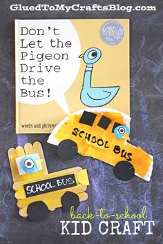 the back to school craft is made with construction paper and cardboard, including an image of a