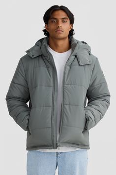 Embrace Winter in style with the Colorado Eucalyptus Puffer Jacket. With a detachable hood and fleece lined pockets, this puffer is a wardrobe essential for the cooler months. Luxurious water resistant fabrication Fully lined Detachable Hood Powder coated press snaps for lapped closure Branded ORTC rubber patch on left arm In seam pockets with cosy fleece lining Ribbed cuff on sleeve 100% Polyester Designed in Australia. Made in China.