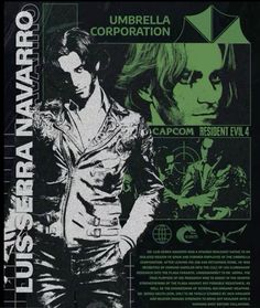 an advertisement for the upcoming album,'umbrella corporation'is shown in black and green