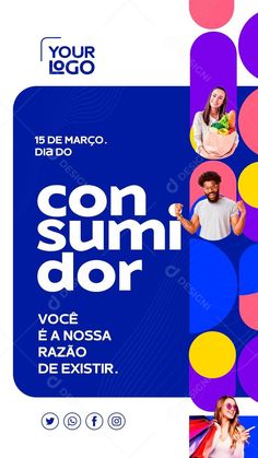 a poster for the concert con sumi dor, featuring people in colorful circles