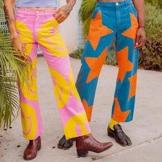 Reposhing This Item I Purchased From @Lulark. These Are New And Unworn, Sadly They Don't Fit Me The Way I Had Hoped. Questions? Leave A Comment Below! Vegetable Diet, Orange Star, Funky Pants, Big Bud Press, Wishlist 2024, Maximalism, Colored Pants, Clothing Inspiration, Star Work