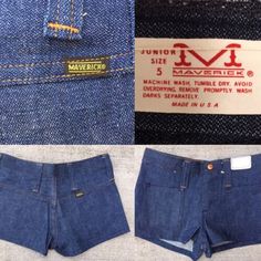 ad eBay - Find many great new & used options and get the best deals for Vintage Maverick Jeans Denim Short Shorts Cowgirl Festival Size 5 27.5 Waist at the best online prices at eBay! Free shipping for many products! Cowgirl Festival, Hippie Shorts, Vintage High Waisted Shorts, Denim Short Shorts, 70s Denim, Union Made, Denim Short, Short Shorts, Jeans Denim