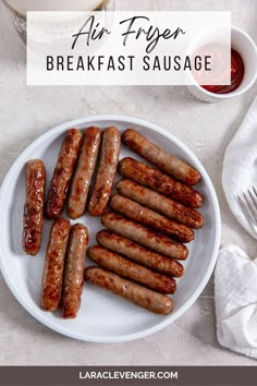 an air fryer breakfast sausage on a white plate