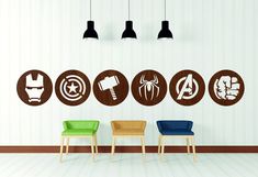 the avengers wall decals are available in various sizes and colors to decorate any room