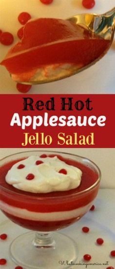 red hot appetizer with jello and whipped cream