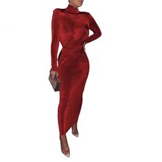 Red Body Curving Maxi Dress Chic Solid Holiday Dress, Chic Solid Color Holiday Dress, Fitted Burgundy Dress For Christmas, Red Evening Dress For Winter, Red Evening Dresses For Winter, Solid Color Fall Party Dress, Red Mini Dress For Formal Winter Events, Red Mini Dress For Formal Winter Occasions, Red Mini Dress For Winter Formal