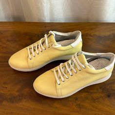 New Excellent Condition Never Worn Looks Like Label Did Not Adhere Yellow Leather Sneakers For Summer, Comfortable Yellow Sneakers For Spring, Yellow Leather Sneakers For Spring, Yellow Leather Casual Sneakers, Marc Jacobs Shoes, Cream Yellow, Womens Shoes Sneakers, Marc Jacobs, Shoes Sneakers