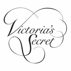 the words victoria's secret written in cursive writing on a white background