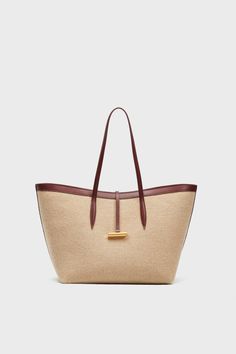 Barolo and Beige Penne Tote | Little Liffner Contemporary Scandinavian, Summer Style Guide, Timeless Wardrobe, Stylish Handbags, Timeless Wardrobe Staples, Italian Craftsmanship, Modern Minimalism, Leather Conditioner, Fall Accessories