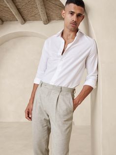 Arroyo Cotton-Linen Suit Pant | Banana Republic