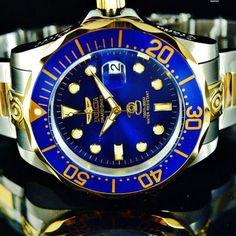 - 100% Brand New - Comes With Box - 18k Gold Plated - Chronograph Blue Watches With Subdials For Anniversary, Blue Anniversary Watches With Subdials, Blue Anniversary Watch With Subdials, Timeless Blue Watches For Anniversary, Blue Automatic Watch As A Gift, Skull Watch, Mens Invicta Watches, Star Wars R2d2, Watch Storage