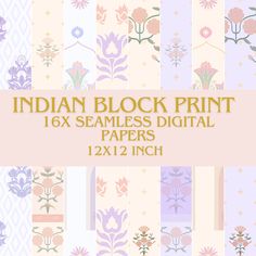 Luxury Digital Prints With Printed Motifs For Eid, Luxury Digital Prints For Eid With Printed Motifs, Pattern Islamic, Intricate Artwork, Indian Block Print, Digital Backgrounds, Boho Designs, Paper Projects, Digital Papers