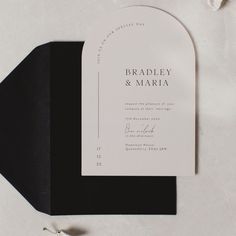 an elegant black and white wedding suite