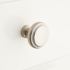 a white cabinet door with a knob on it