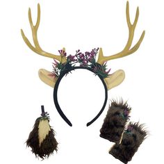 Adult Deer Costume, Women Deer Costume, Deer Antlers Headband, Small Purple Flowers, Deer Costume, Wild Deer, Antler Headband, Headband Black, Animal Costumes