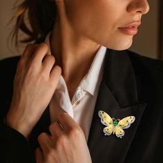 Ross-Simons - 2.50ct t. w. Simulated Multi-Gemstone, 1.80ct t. w. Cubic Zirconia Butterfly Pin Over. Flutter to fashionable new heights when you don our dazzling butterfly pin! Crafted in 18kt yellow gold over sterling silver, the winged beauty features colorful 2.50 ct. tot. gem wt. simulated emeralds, rubies and sapphires, with 1.80 ct. t. w. round brilliant-cut CZ curves. Satin and polished finishes. Revolver safety. CZ and simulated multi-gemstone butterfly pin. Carat weights are diamond equivalents. Gold Multi-stone Brooch For Formal Occasions, Fine Jewelry Gold Brooches With Multi-stone, Luxury Butterfly Brooch Jewelry, Elegant Gold Multi-stone Brooches, Multicolor Butterfly Brooch Jewelry, Butterfly Pin, Cubic Zirconia, Ruby, 50 %