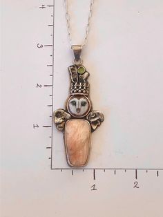 Barn Owl Enamel Necklace With Scolecite and Peridot Sterling Silver Handmade for Women - Etsy Vitreous Enamel, Citrine Necklace, Owl Necklace, Enamel Necklaces, Barn Owl, Green Tourmaline, Fine Silver, Handmade Silver, Sterling Silver Pendants