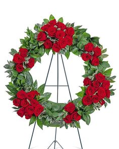 Serene Sanctuary Wreath - Village Floral Designs and Gifts Standing Spray, Poinsettia Care, Get Well Flowers, Anniversary Flowers, Floral Wreaths, Beautiful Red Roses, Sympathy Flowers, Flower Care, Flower Display