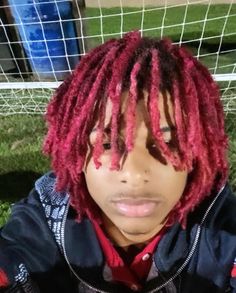 Red Dreads, Pink Dreads, Black Boys Haircuts, Mens Dreads, Red Hair Men