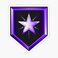 a purple star emblem sticker on a white background