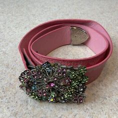 Vintage Pink Genuine Leather Belt Women’s S Crystal Cross Floral Belt Buckle | eBay Belts Aesthetic, Leather Belt Women, Cross Belt, Floral Belt, Pink Belt, Boho Belts, Belt Women, Crystal Cross, Silver Belts