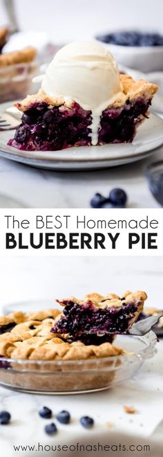 the best homemade blueberry pie is ready to be eaten