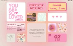 the website is designed to look like it has many different things on it, including flowers and hearts