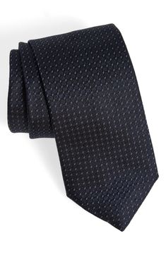 Small, neat geometries bring understated distinction to a tie crafted from Italian silk jacquard and styled to smarten any formal look. 3 1/2" width; 58" length 100% silk Spot clean Made in Italy Designer Workwear Ties, Modern Fitted Ties For Formal Occasions, Tailored Elegant Ties For Business, Elegant Tailored Ties For Business, Designer Formal Suit And Tie Accessories, Silk Fitted Suit And Tie Accessories For Black Tie, Classic Silk Ties For Office, Silk Ties For Work, Black Silk Ties For Formal Occasions