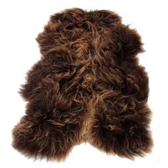 a brown furry animal rug on a white background