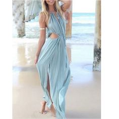 Sukienki Maksi, Mode Hippie, Mode Boho, Summer Street, Split Maxi Dress, Beach Maxi Dress, Maxi Skirts, Estilo Boho, Sleeveless Maxi Dress