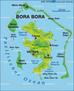 a map of bora bora in the french rivierie with its major cities