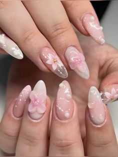 Sculpted Flower Nails, Nailart Tutorial, Preppy Nails, Biab Nails, Pearl Nail Art, Easy Nails, Aesthetic Nails, Nail Art Set