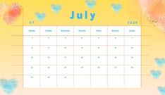 Cute 2024 July Calendar Wallpaper for home July Calendar Wallpaper