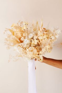 Idlewild Floral Co. Neutral Cream & Tan Bridal Bouquet Preserved Bridal Bouquet, Dried Bridal Bouquet, Bridal Wedding Flowers, Flower Varieties, Dried Bouquet, After The Wedding, Grey Style, Preserved Flowers, Complimentary Colors