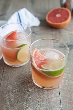 two glasses filled with watermelon and lime juice